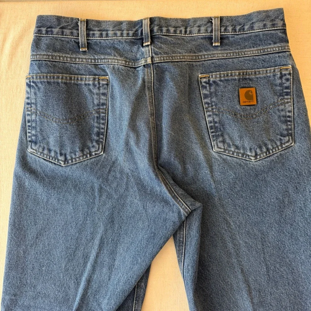 Carhartt B17 DST Relaxed Fit Jeans Mens 38x32 Blue Dark Stone Denim Workwear